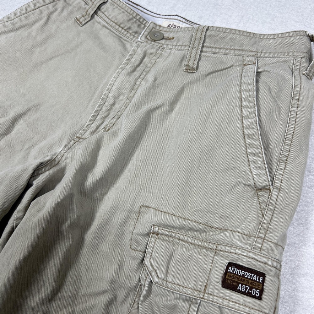 Aeropostale Cargo Shorts Mens 29 Khaki Tan Cotton Utility Pockets‎ Workwear Y2K